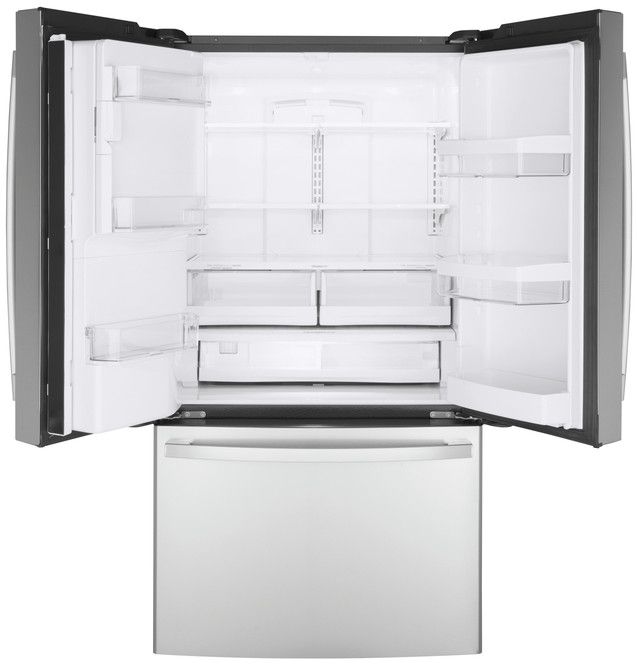 GE® 36" 22.1 Cu. Ft. Fingerprint Resistant Stainless Steel Counter Depth French Door Refrigerator-2