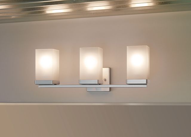 Moen® 90°™ Brushed Nickel Three Globe Bath Light-1