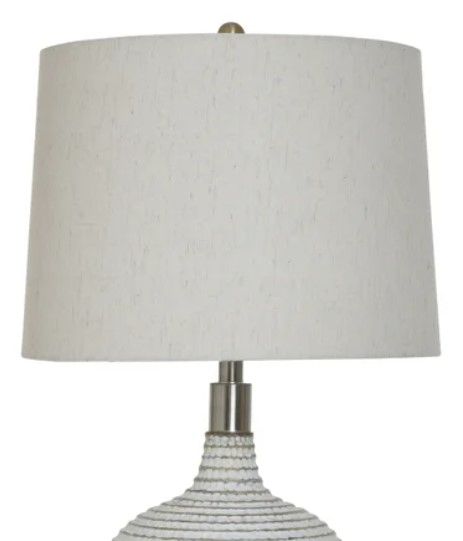 StyleCraft Ridged White Wash Table Lamp-2