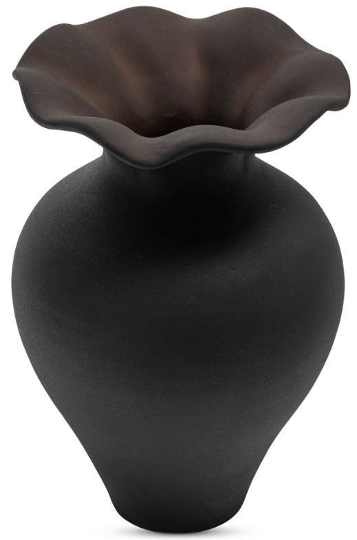 Moe's Home Collection Ruffle Black 12" Decorative Vessel-0