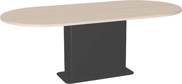 Amisco Customizable Lucarelli 84" Racetrack Dining Table with 1" White Oak Veneer Top-0