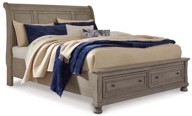 Signature Design by Ashley® Lettner 5-Piece Light Gray Queen Storage Sleigh Bed Set-1
