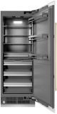 ZLINE Autograph Edition 30 in. 16.7 Cu. Ft. Column Refrigerator in White Matte with Graphite Gray Interior and Champagne Bronze Accents-1