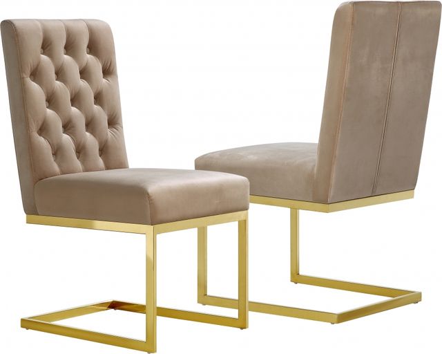 Meridian Furniture Cameron Beige Velvet Dining Chair-1
