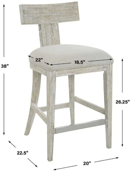 Uttermost® Idris Whitewashed Counter Stool-2