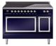 Ilve® Nostalgie II Noblesse 48'' Midnight Blue Pro Style Induction Range with Chrome Trim-0