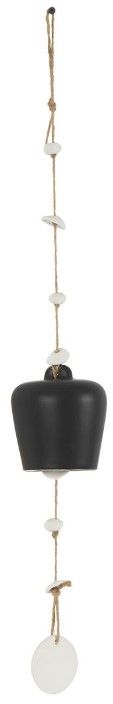 Deco Marche Black/White Handmade Bell Windchime with Cascading Disks-2