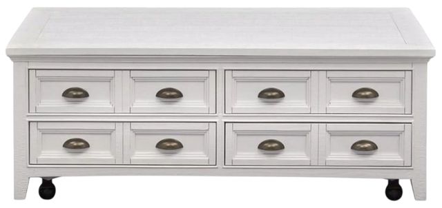 Magnussen Home® Heron Cove Chalk White Lift Top Storage Cocktail Table with Casters-1