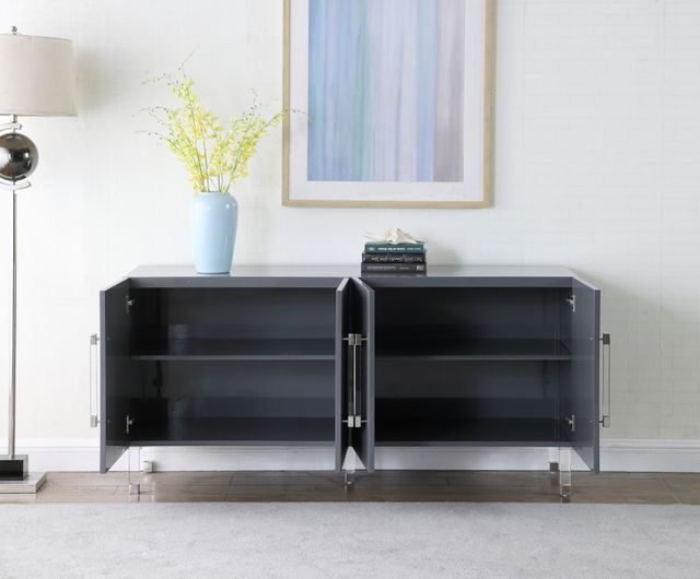 Meridian Furniture Anastasia Grey Lacquer Sideboard and Buffet-3