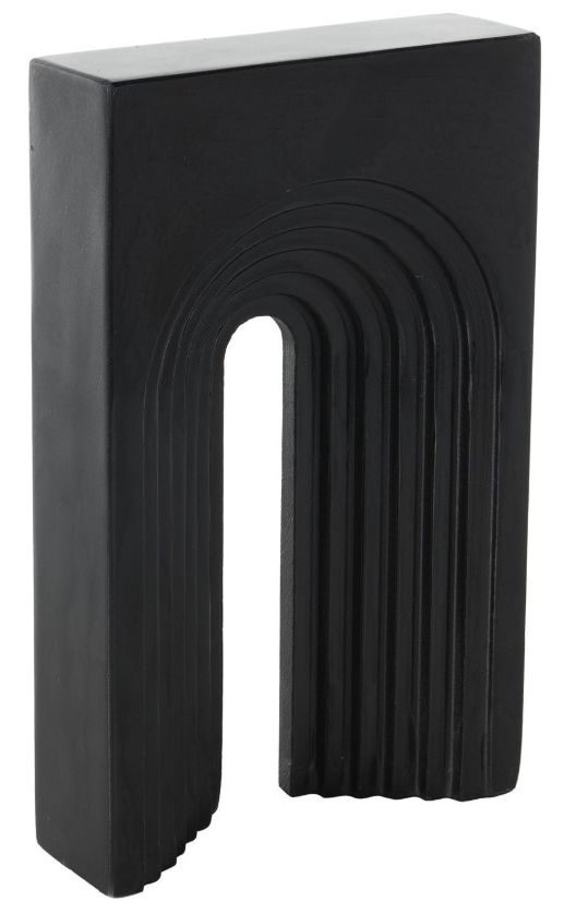 Deco Marche Black Rectangular Geometric Sculpture-0