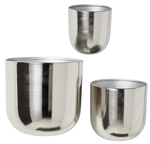 Deco Marche 3-Piece Silver Floating Wall Planter Set-0