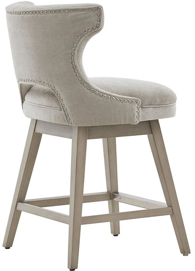 Olliix by Madison Park Light Grey Emmett Swivel Counter Stool-3