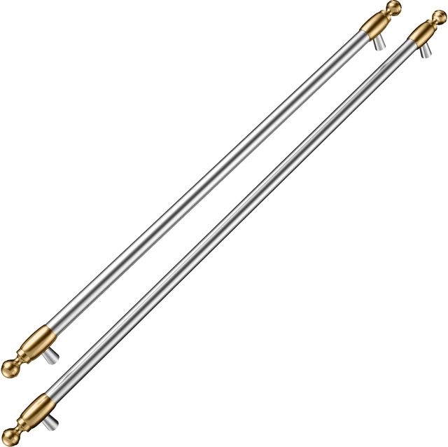 Bertazzoni Heritage Series 2-Piece Stainless Steel Refrigerator Handle Kit with Gold Accents-0