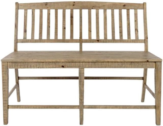 Jofran Inc. Carlyle Crossing Beige Slatback Counter Bench-2