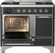 Ilve® Majestic III 40" Graphite Matte Pro Style Dual Fuel Liquid Propane Range with Solid Door and Chrome Trim-2