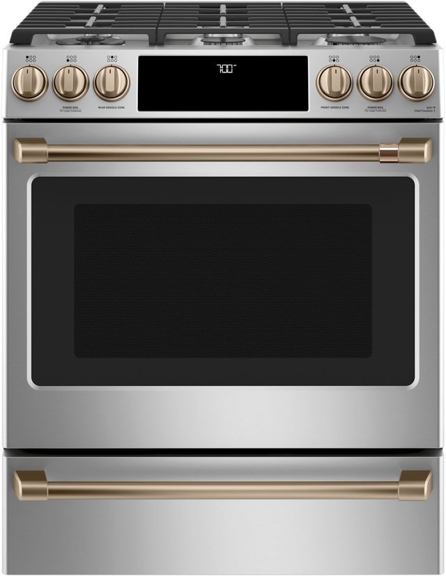 Café™ Brushed Bronze Front Control Gas Knobs and Handle Kit-3