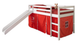 Donco Kids White Twin Loft Bed with Red Tent Kit-0