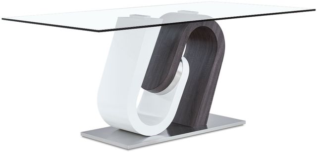 Global Furniture USA 5-Piece Gray/Glass Top/White Dining Set-2
