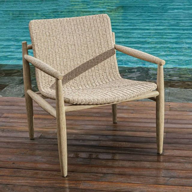 Uttermost® Sumba Oatmeal Wicker/Wooden Outdoor Lounge Chair-1