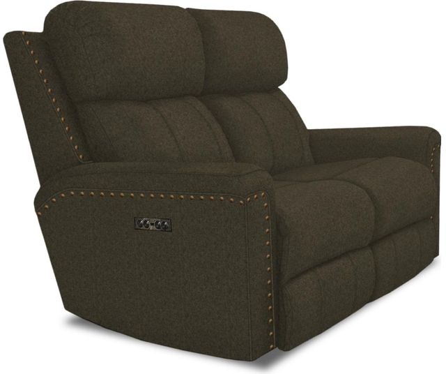 Creek Side Customs Customizable EZ Motion Double Reclining Loveseat with Nailhead Trim-3