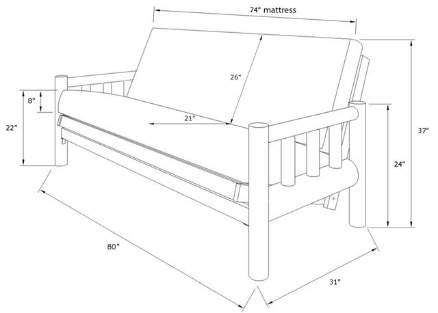 Kodiak Furniture Lodge Natural Full Futon Frame with Storage-1