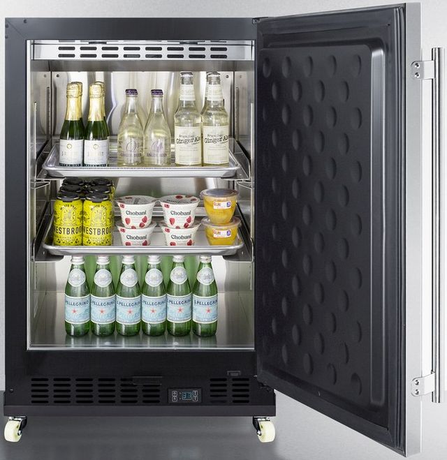 Summit® Commercial Series 24" 5.0 Cu. Ft. Stainless Steel Built-In or Freestanding Under The Counter Refrigerator-2