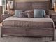 American Woodcrafters 2800 Aurora Weathered Grey King Complete Sleigh Bed with Panel Footboard-0