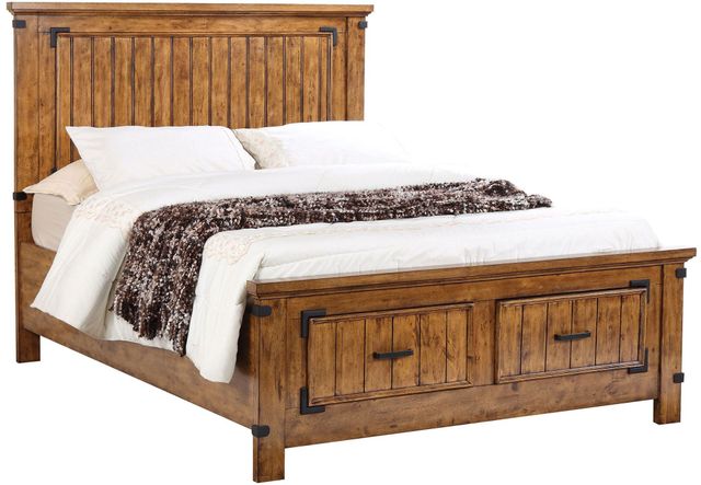 Coaster® Brenner 4-Piece Rustic Honey Queen Storage Panel Bedroom Set-1