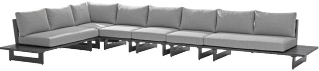 Meridian Furniture Maldives 6-Piece Gray/Black Fabric Outdoor Sectional-0