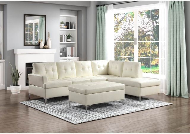 Homelegance® Barrington White Ottoman-3
