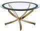 Coaster® Brooke Glass Top Coffee Table with Rose Brass Metal Base-0