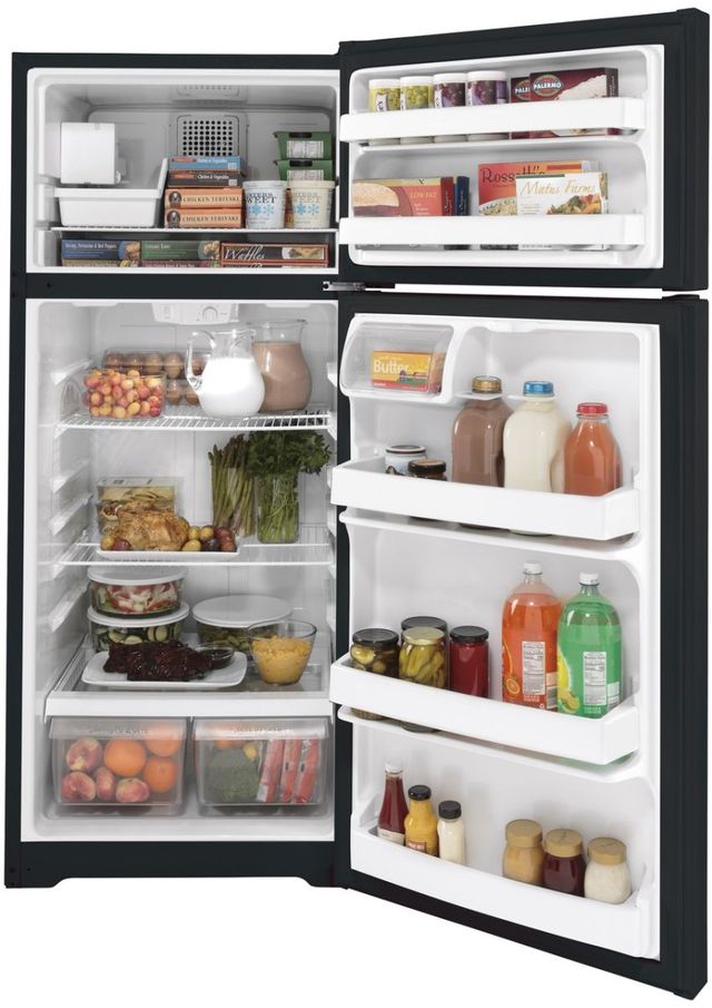 GE® 28" 17.5 Cu. Ft. ENERGY STAR® Black Top Freezer Refrigerator-4