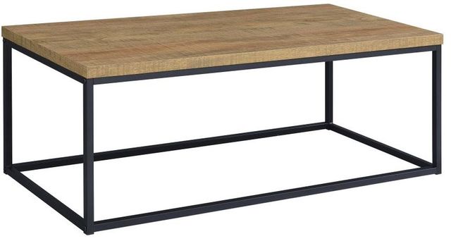Coaster® Straden 3-Piece Mango Engineered Wood Coffee Table Set with Black Metal Base-3
