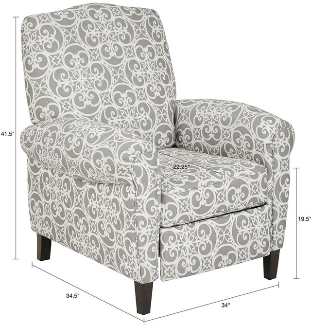 Olliix by Madison Park Grey Kirby Push Back Recliner-3