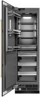 ZLINE Autograph Edition 24 in. 12.4 Cu. Ft. Column Freezer in Black Stainless Steel with Graphite Gray Interior and Champagne Bronze Accents-1