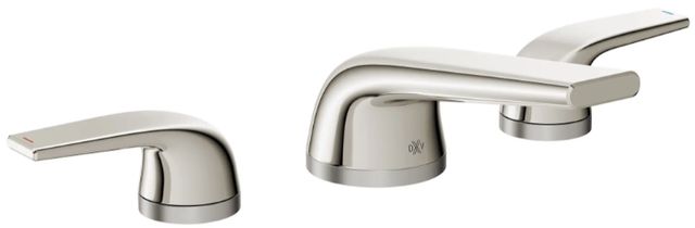 DXV Modulus Brushed Nickel Widespread Two-Handle Bathroom Faucet with Indicator Markings and Lever Handles-0
