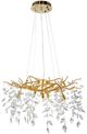 A & B Home Glass/Gold Chandelier with Hanging Leaves-2