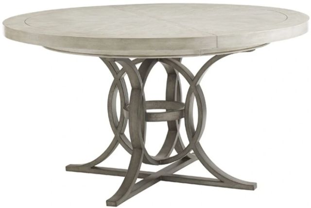 Lexington Home Oyster Bay Calerton White Dining Table with Pewter Base-0