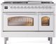 Ilve® Nostalgie II Series 48" White Pro Style Dual Fuel Range-0