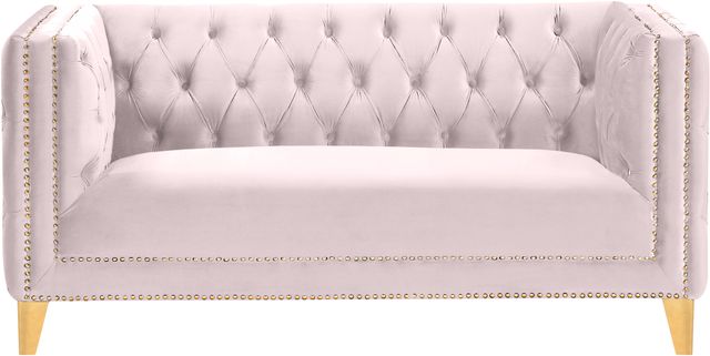 Meridian Furniture Michelle Pink Velvet Loveseat-2