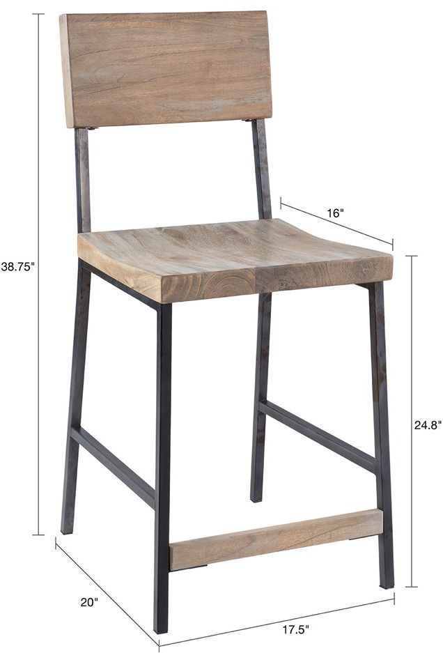 Olliix by INK+IVY Grey Tacoma 24" Counter Stool-1