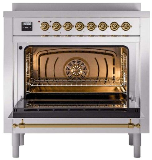 Ilve® Nostalgie II Series 36" Stainless Steel Pro Style Induction Range-1