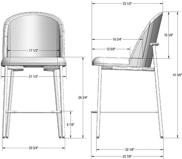 Amisco Customizable Luongo Upholstered Counter Stool-2