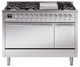 Ilve® Nostalgie II Noblesse 48'' Stainless Steel Pro Style Dual Fuel Range with Chrome Trim-0