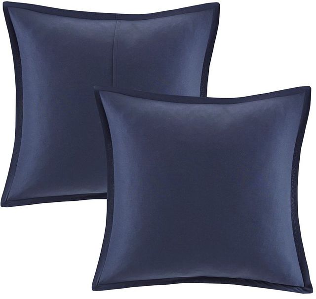 Olliix by Madison Park 7 Piece Blue King/California King Zennia Printed Seersucker Comforter Set with Throw Blanket-2