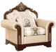 Furniture of America® Yucatan Beige/Dark Cherry Accent Chair-0