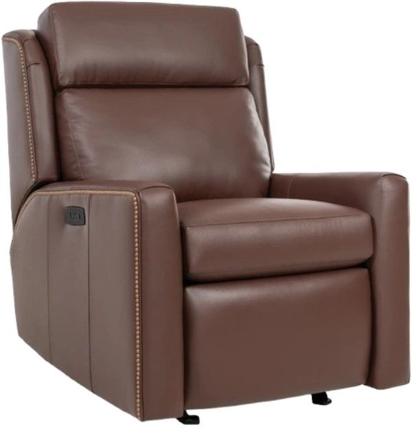 Smith Brothers Customizable M103 Leather Power Reclining Chair with Headrest-0
