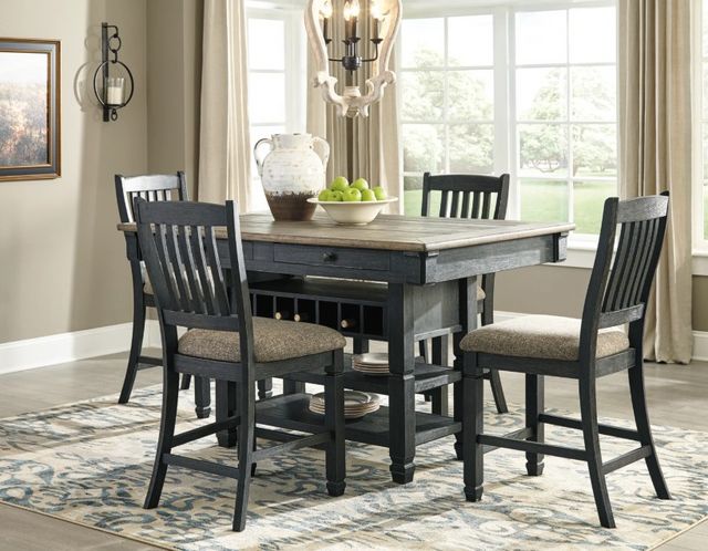 Signature Design by Ashley® Tyler Creek Black/Grayish Brown Upholstered Bar Stool-6
