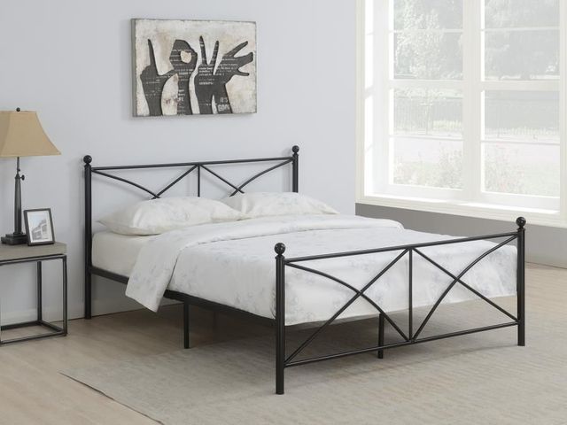 Coaster® Hart Matte Black Metal Bed-2
