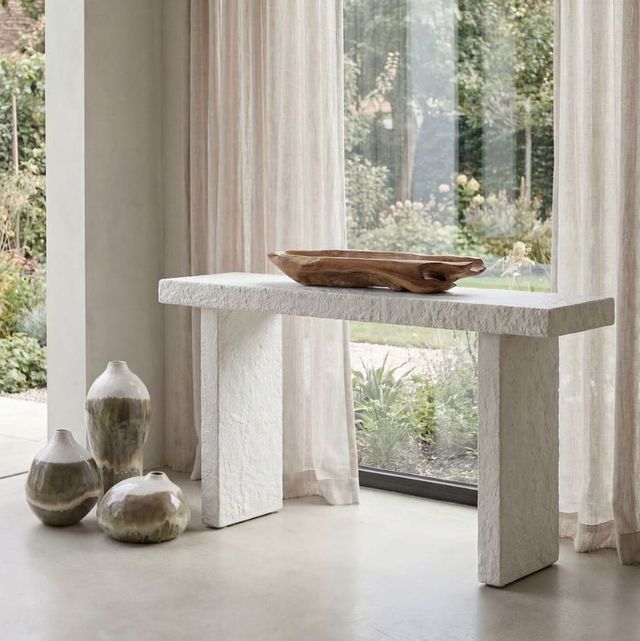 Uttermost® Hagan Limestone Concrete Indoor-Outdoor Console Table-1
